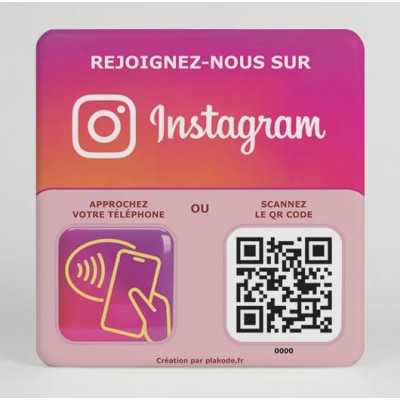 Plaque Instagram NFC & QR Code personnalisée – Boostez vos abonnés | Plakode