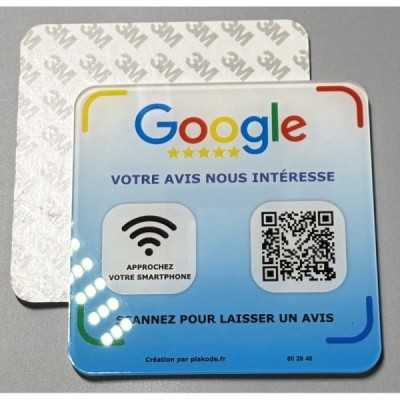 Plaque Google Avis en Plexiglass – NFC & QR Code pour collecter des avis | Plakode