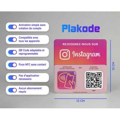 Plaque Instagram NFC & QR Code personnalisée – Boostez vos abonnés | Plakode