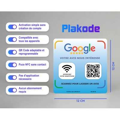 Plaque Google Avis en Plexiglass – NFC & QR Code pour collecter des avis | Plakode